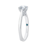Carizza Semi Mount Engagement Ring to fit Round Center in 14K White Gold