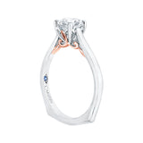 Carizza Semi Mount Engagement Ring to fit Cushion Center in 14K Two-Tone