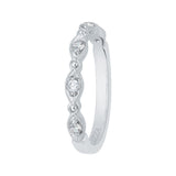 1/10 ct Diamond Carizza Half Run Eternity Wedding Band in 14K White Gold