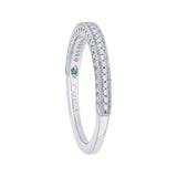 1/10 ct Diamond Carizza Half Run Eternity Wedding Band in 14K White Gold