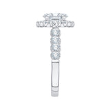 1.00 ct Diamond Carizza Semi Mount Engagement Ring to fit Round Center in 14K White Gold