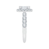 1.00 ct Diamond Carizza Semi Mount Engagement Ring to fit Emerald Center in 14K White Gold