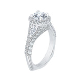 1 1/4 ct Diamond Carizza Semi Mount Engagement Ring to fit Round Center in 14K White Gold