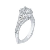 1 1/4 ct Diamond Carizza Semi Mount Engagement Ring to fit Pear Center in 14K White Gold