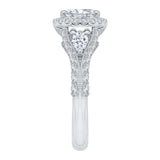1 1/4 ct Diamond Carizza Semi Mount Engagement Ring to fit Pear Center in 14K White Gold