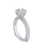 1/2 ct Diamond Carizza Semi Mount Engagement Ring to fit Round Center in 14K White Gold