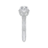 1/2 ct Diamond Carizza Semi Mount Engagement Ring to fit Round Center in 14K White Gold
