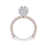 1/2 ct Diamond Carizza Semi Mount Engagement Ring to fit Round Center in 14K Two-Tone