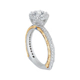 1/2 ct Diamond Carizza Semi Mount Engagement Ring to fit Round Center in 14K Two-Tone