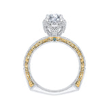 1/2 ct Diamond Carizza Semi Mount Engagement Ring to fit Round Center in 14K Two-Tone