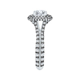 1 3/4 ct Diamond Carizza Semi Mount Engagement Ring to fit Round Center in 14K White Gold