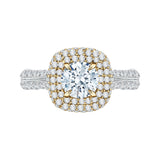 1 3/4 ct Diamond Carizza Semi Mount Engagement Ring to fit Round Center in 14K Two-Tone