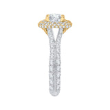 1 3/4 ct Diamond Carizza Semi Mount Engagement Ring to fit Round Center in 14K Two-Tone