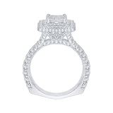 1 5/8 ct Diamond Carizza Semi Mount Engagement Ring to fit Princess Center in 14K White Gold