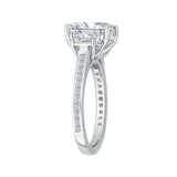 14K White Gold 1 1/5 ct Diamond Carizza Semi Mount Engagement Ring Fit Emerald Center
