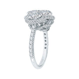 14K White Gold 2 1/5 ct Diamond Carizza Semi Mount Engagement Ring Fit Oval Center