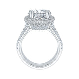14K White Gold 1 1/3 ct Diamond Carizza Semi Mount Engagement Ring Fit Round Center