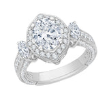 14K White Gold 1 1/2 ct Diamond Carizza Bridal Ring