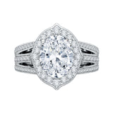 14K White Gold 1 3/8 ct Diamond Carizza Bridal Ring
