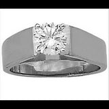 Four prong, 6.75 mm solitaire blank setting in 14K White gold (Holds 1/2 Carat to 2 Carat Center, Sold Separately).
