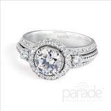 Parade Design 3/4 Ctw Diamond Semi-Mount Ring in 18K White Gold