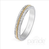 Parade Design 1/4 Ctw Diamond Wedding Band in 18K White & Yellow gold