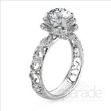 Parade Design 1/4 Ctw Diamond Semi-Mount Ring in 18K White Gold
