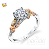 Parade Design 1/5 Ctw Diamond Semi-Mount Ring in 18K White & Rose Gold